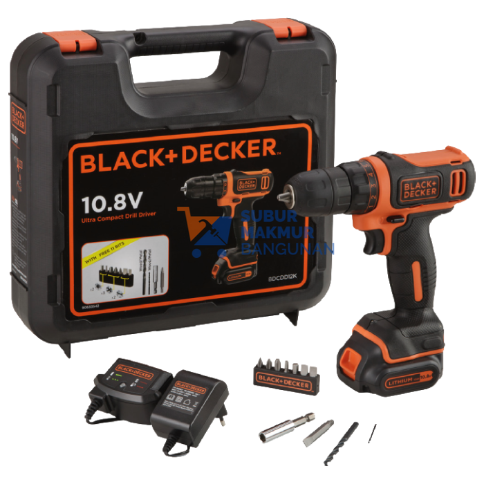 BLACK+DECKER BDCDD12K-B1 DRILL DRIVER 10.8V KITBOX