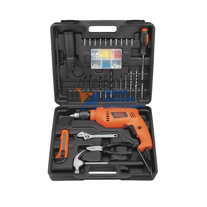 BLACK+DECKER HD555KMPR-B1 HAMMER DRILL 13MM+100ACC