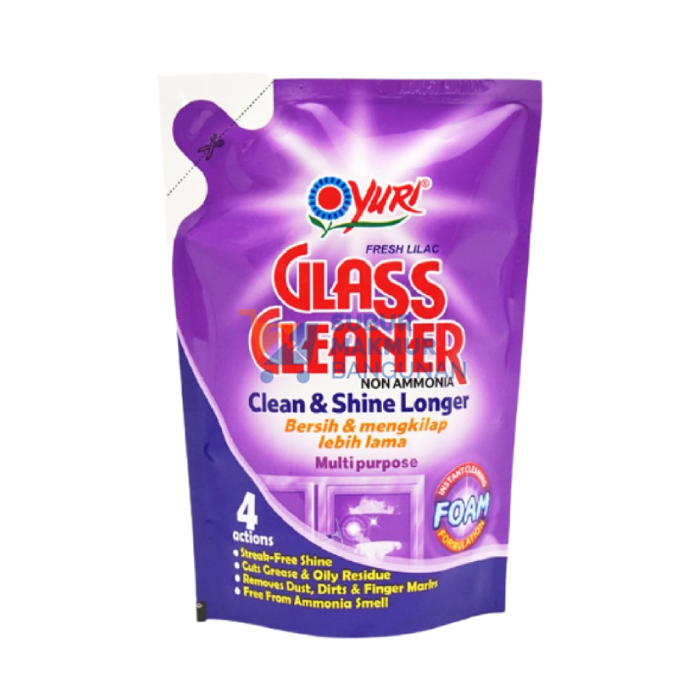YURI GLASS CLEANER FOAM POUCH FRESH LILAC 410ML