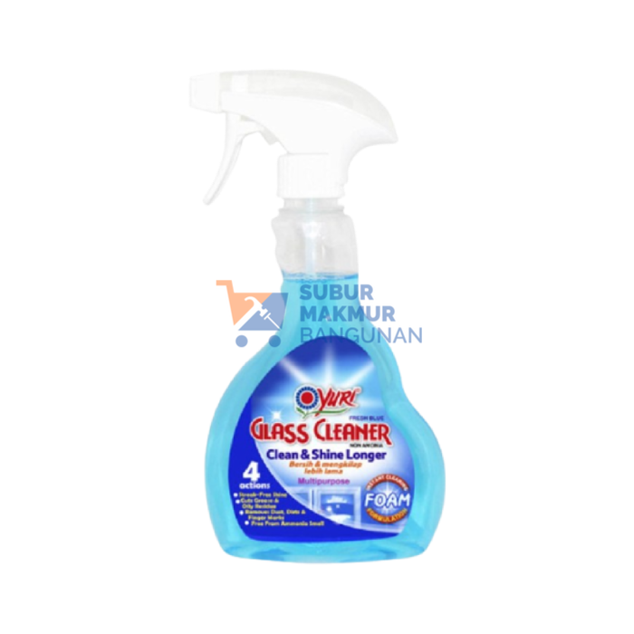 YURI GLASS CLEANER FOAM SPRAY FRESH BLUE 500ML