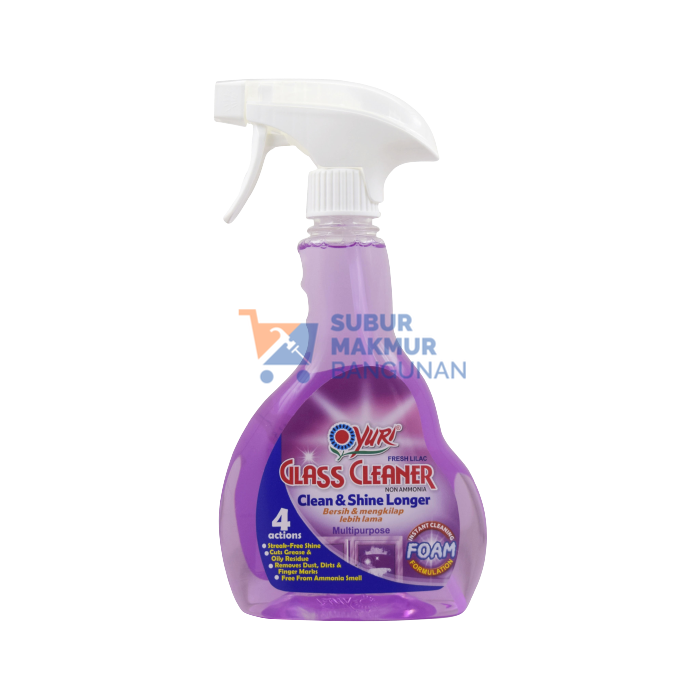 YURI GLASS CLEANER FOAM SPRAY FRESH LILAC 500ML