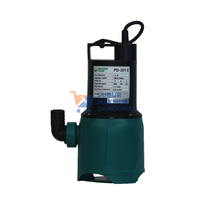 WASSER PD-201E POMPA CELUP AIR KOTOR&AIR ASIN 6.5M