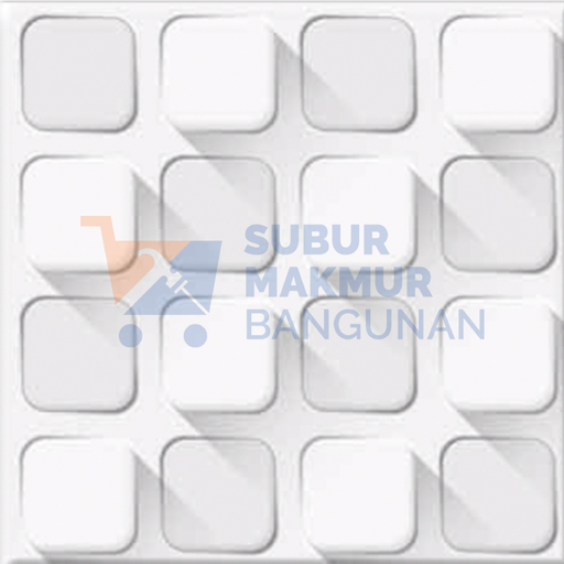 [SMB122004] LOUVRE KERAMIK 40X40 PLANTAR WHITE GLOSSY
