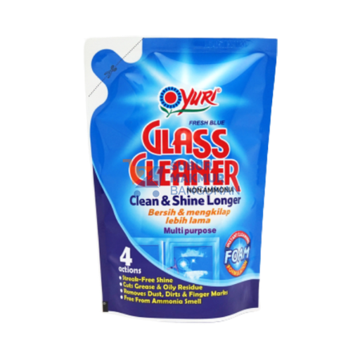 [SMB137101] YURI GLASS CLEANER FOAM POUCH FRESH BLUE 410ML