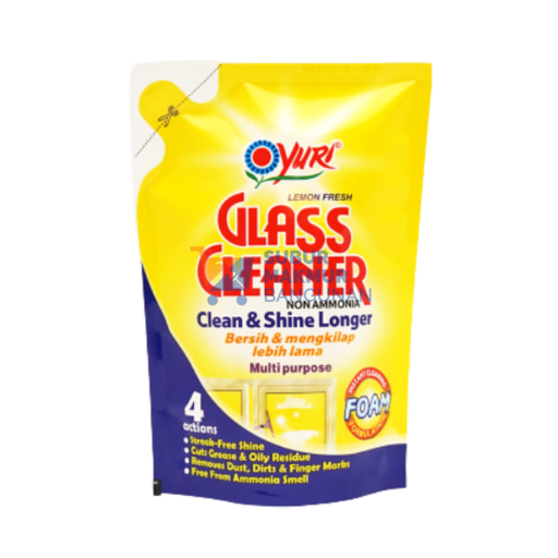 [SMB137102] YURI GLASS CLEANER FOAM POUCH LEMON FRESH 410ML