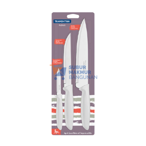 [SMB140722] TRAMONTINA 23498826 PLENUS  KNIVES SET WHITE 3PCS